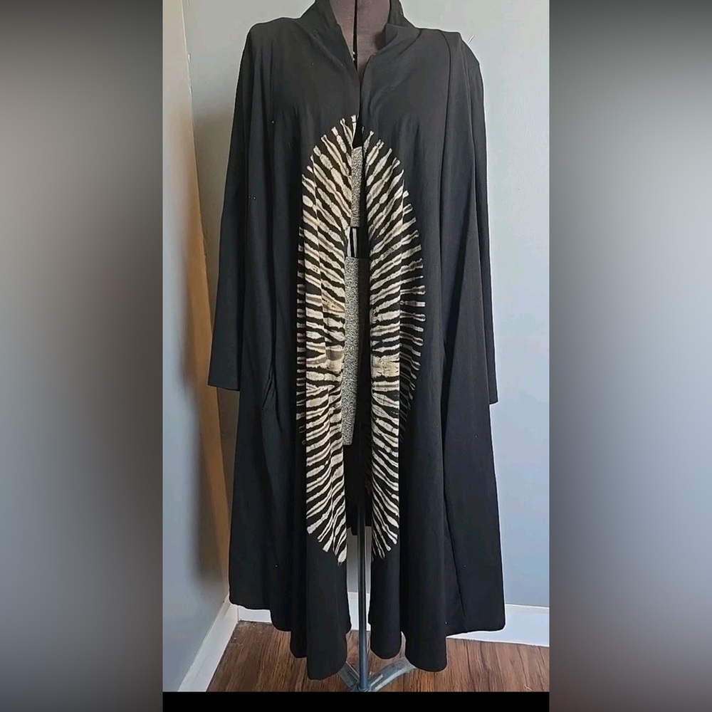 Kathmandu Imports Tie Dye Black Open Front Duster - Picture 2 of 11